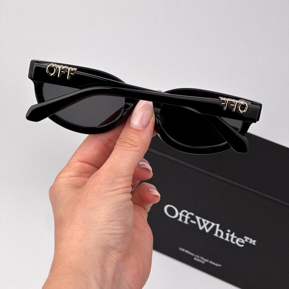 Off-White SPARKS Women Sunglasses Black Cat Eye Frame | Model OERI13D 1007 - Picture 2 of 10